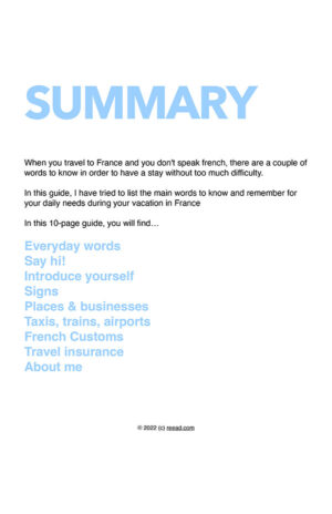 FREE TRAVEL GUIDE TO LEARN SOME FRENCH (PDF)