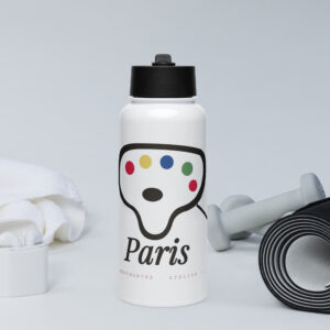 Bouteille d'eau en acier inoxydable avec paille