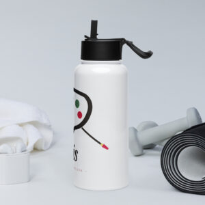 Bouteille d'eau en acier inoxydable avec paille