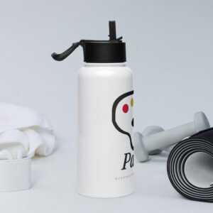 Bouteille d'eau en acier inoxydable avec paille