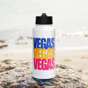 Gourde Las Vegas en acier inoxydable avec paille